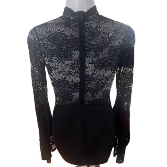 WINDSOR Long Sleeve Lace Mini Dress - Picture 6 of 9